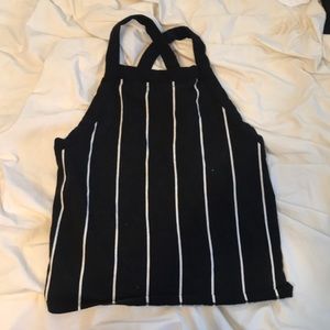 black and white striped pacsun crop sz S